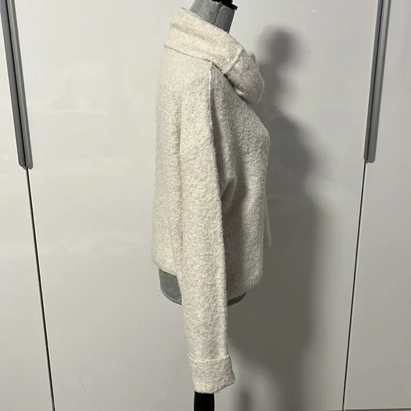 FREE PEOPLE Boucle Alpaca Wool Blend Sweater Cowl Neck, Size L - Picture 5 of 9